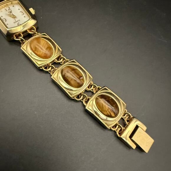 Brighton Tiger’s Eye Gold Quartz Wristwatch Watch Mother Of Pearl Dial BTV015TIG main image 4